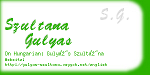 szultana gulyas business card